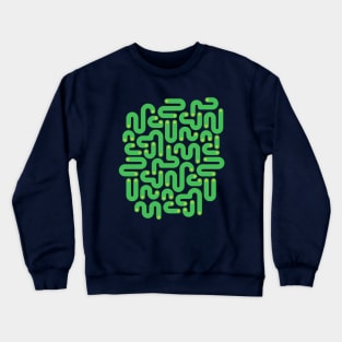 JELLY BEANS Squiggly New Wave Postmodern Abstract 1980s Geometric in Grass Green with Citron Yellow Dots - UnBlink Studio by Jackie Tahara Crewneck Sweatshirt